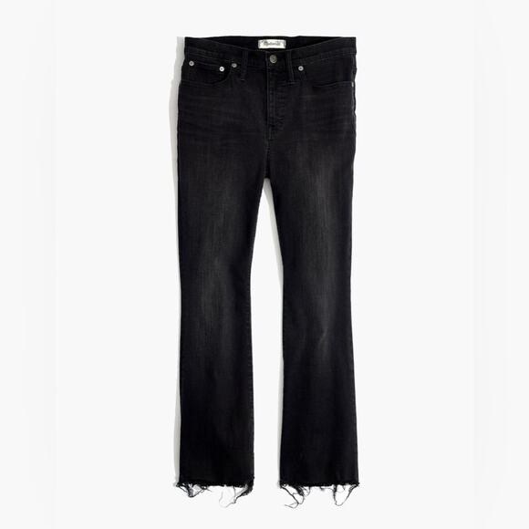 Madewell | Cali Demi-Boot Jeans in Berkeley Black: Chewed-Hem Edition Size 25 - Picture 1 of 7